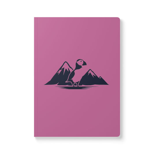 Pink Rouge Softcover Puffin Journal   - Nature Inspired Notebook for Adventure Lovers