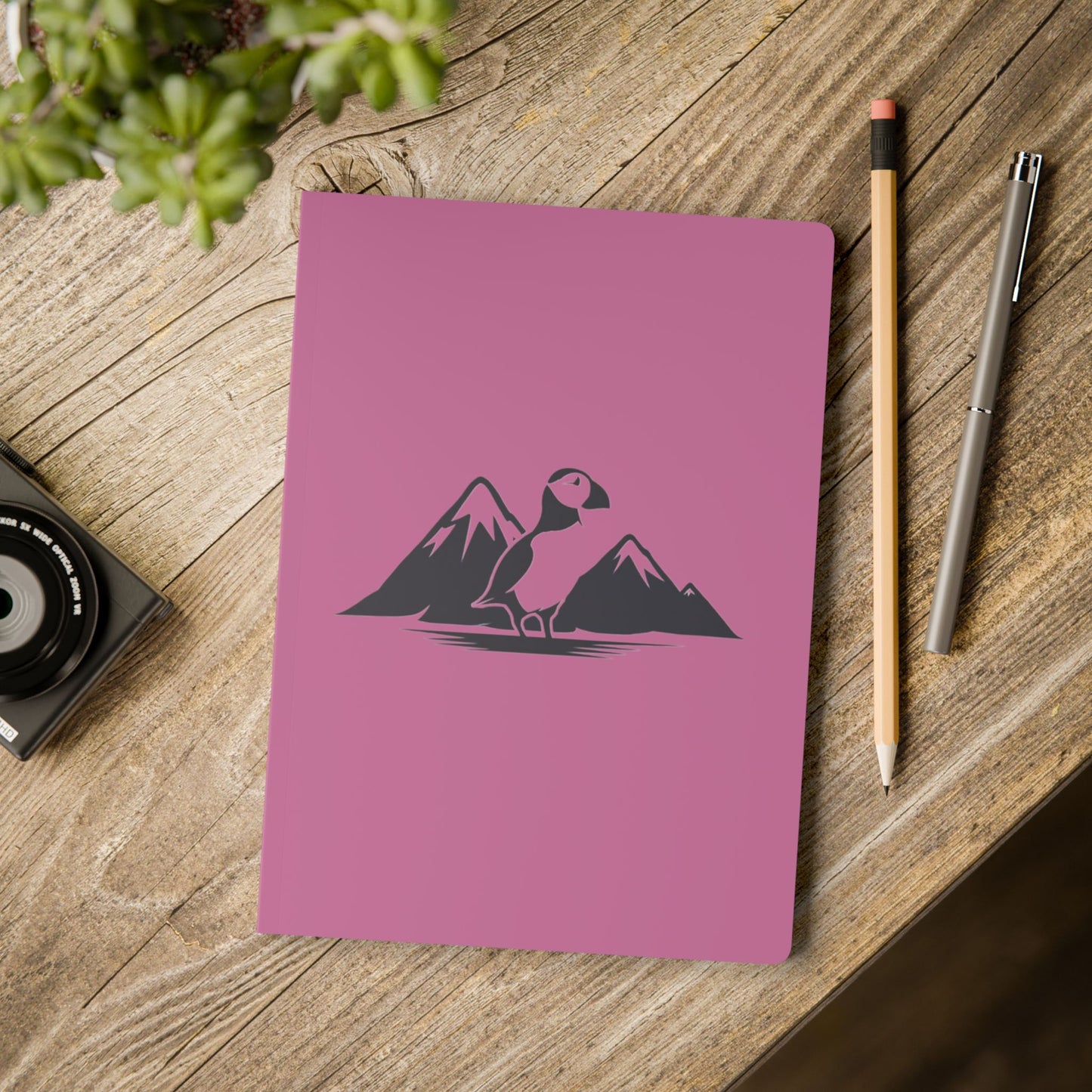 Pink Rouge Softcover Puffin Journal - Nature Inspired Notebook for Adventure Lovers