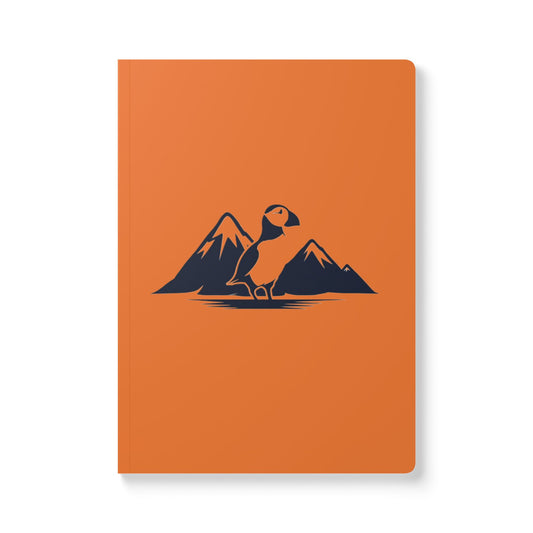 Orange Softcover Puffin Journal   - Nature Inspired Notebook for Adventure Lovers
