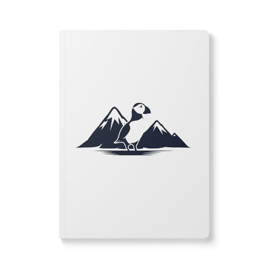White Softcover Puffin Journal   - Nature Inspired Notebook for Adventure Lovers